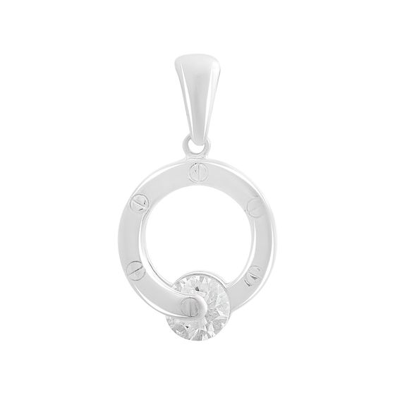Silver pendant with cubic zirconia