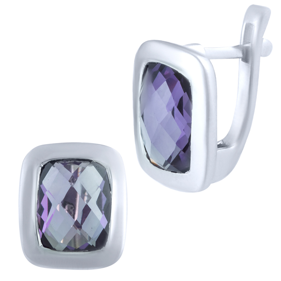 Серебряные серьги с александритом 7.567ct