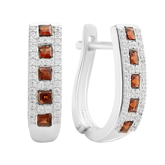 Серебряные серьги с гранатом 1.455ct