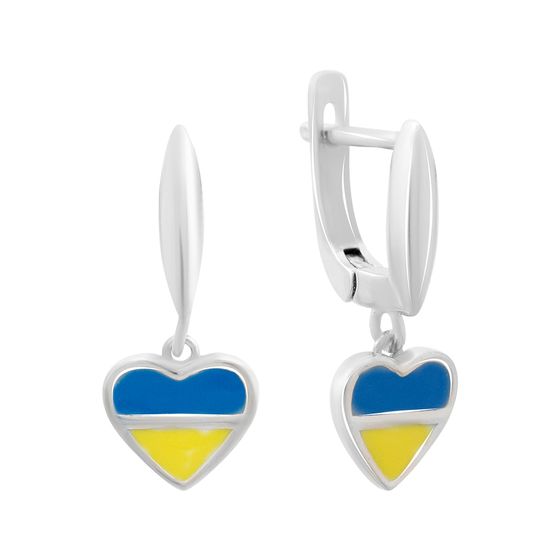 Срібні сережки з емаллю