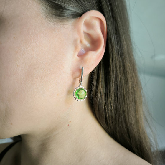 Серебряные серьги с хризолітом 6.575ct