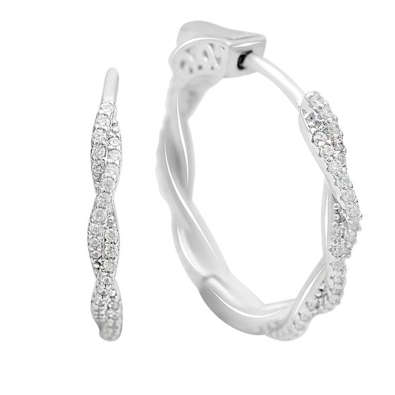 Silver Earrings with Fianites