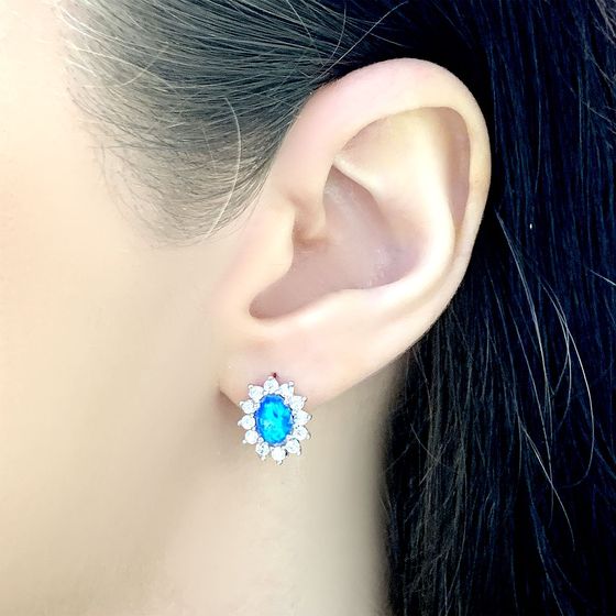 Серебряные серьги с опалом 1.683ct