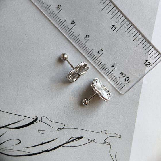 Silver earrings without stones