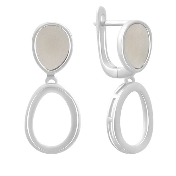 Silver earrings with mother-of-pearl