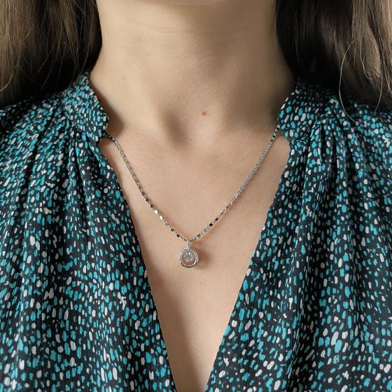 Серебряная подвеска с фианитами