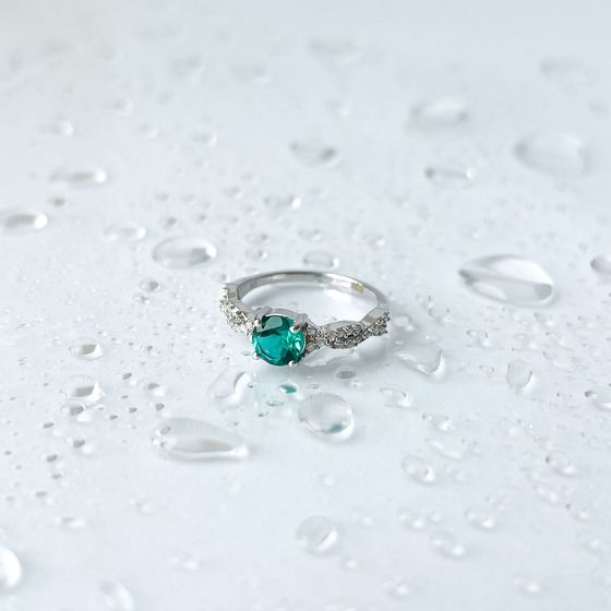 Срібна каблучка з аквамарином nano 1.172ct