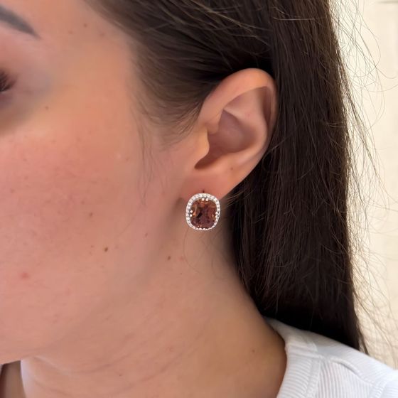 Серебряные серьги с султанитом 10.415ct