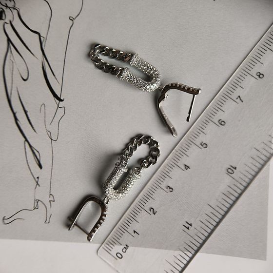 Silver Earrings with Fianites