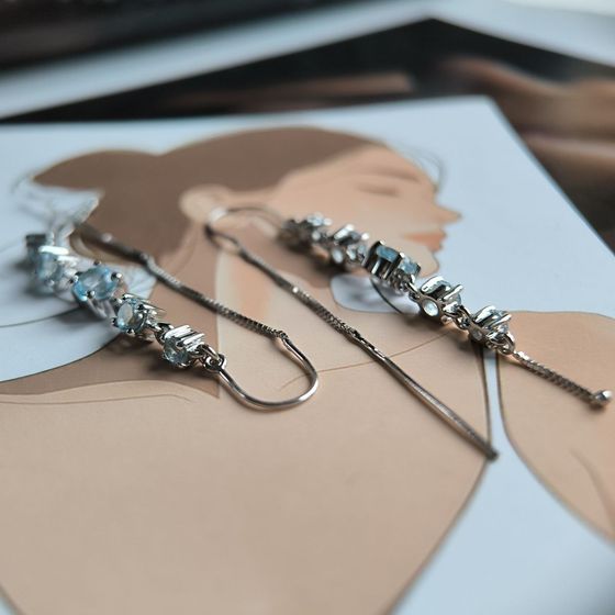Silver earrings with topaz 3.109ct