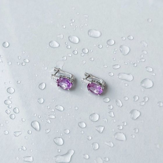 Серебряные серьги с александритом 6.582ct