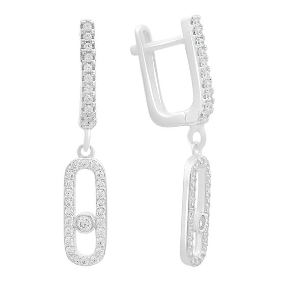 Серебряные серьги с фианитами