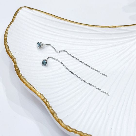 Серебряные серьги с топазом Лондон Блю 0.377ct