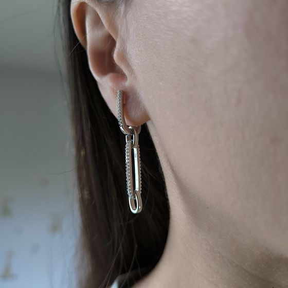 Silver Earrings with Fianites