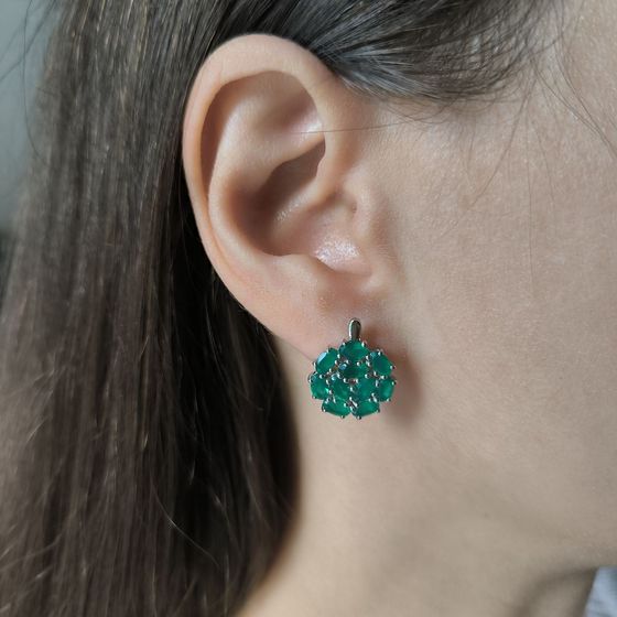 Серебряные серьги с агатом 4.27ct