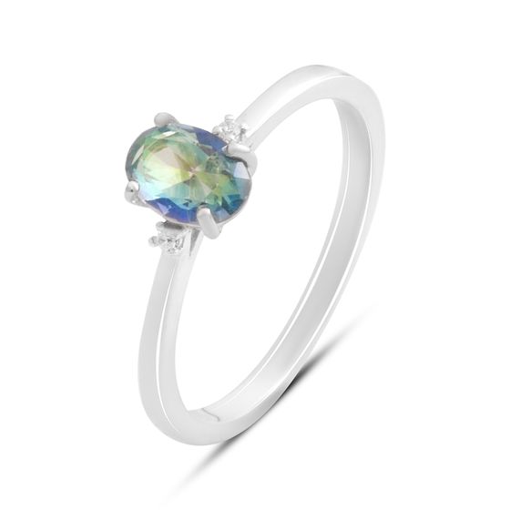 Silver ring with mystic topaz 0.597ct