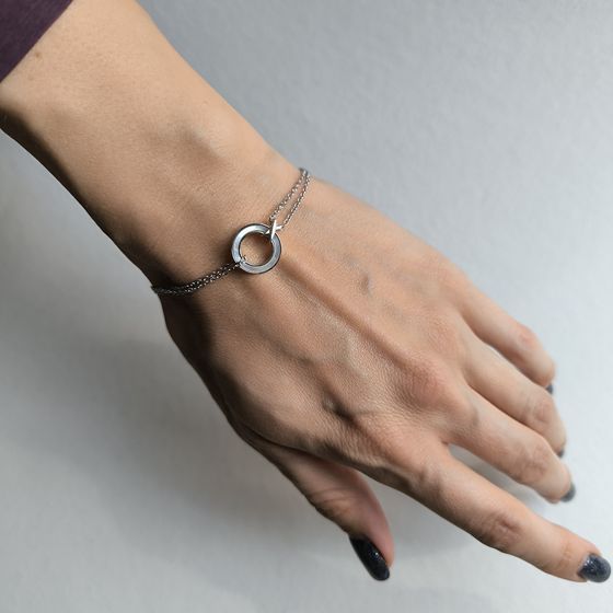 Серебряный браслет с перламутром