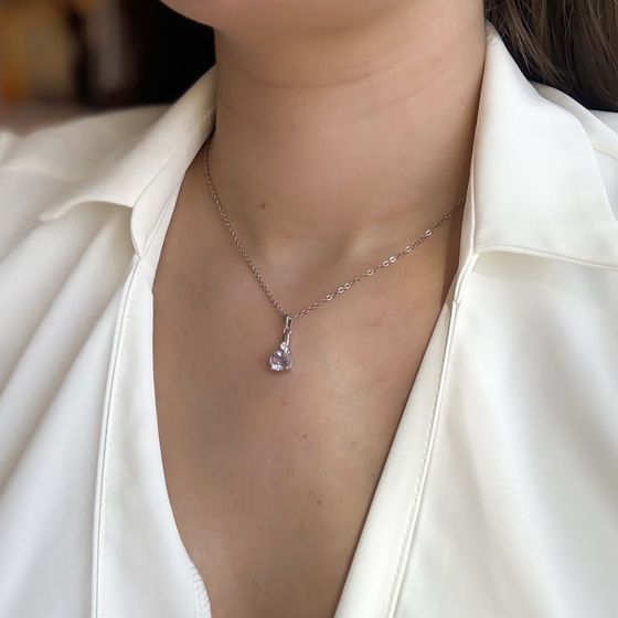 Серебряная подвеска с аметистом 1.703ct