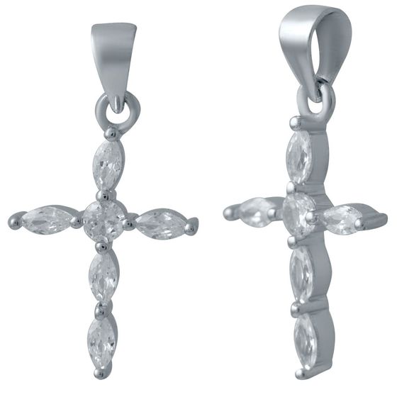 Silver cross with phianites