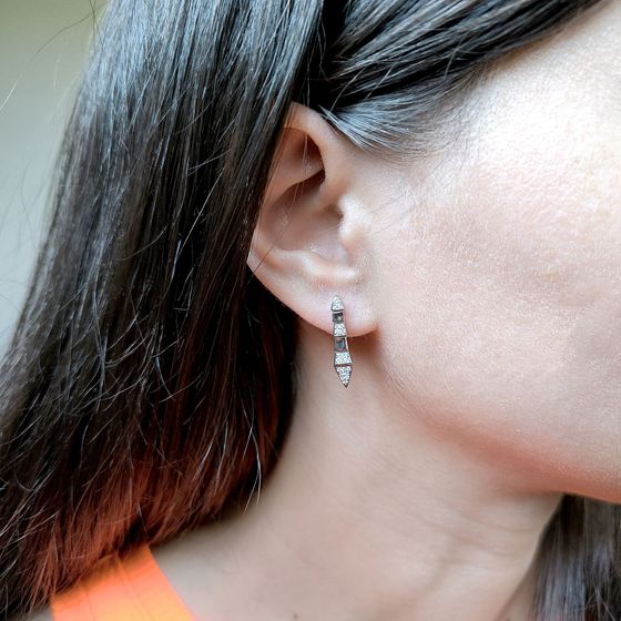 Silver Earrings with Fianites