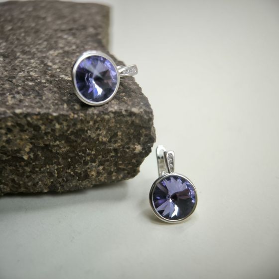 Серебряные серьги с фианитами