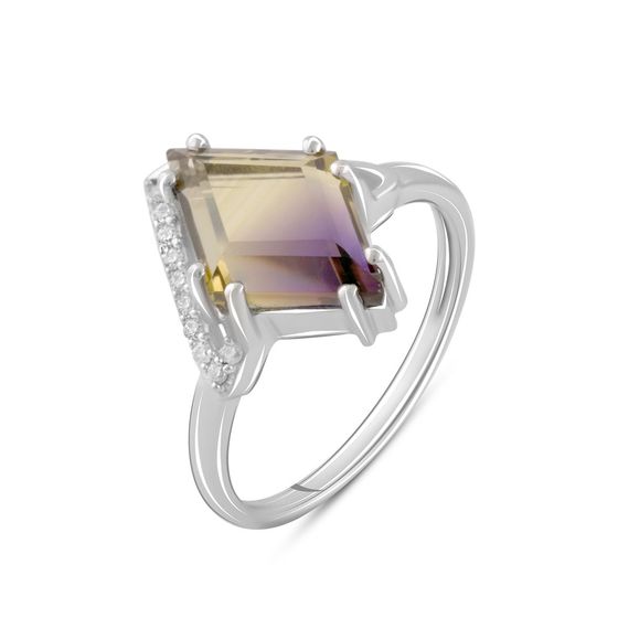 Sterling silver ring with ametrine nano 2.693ct