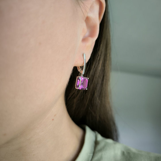 Silver Earrings with Alexandrite (12.55 ct)