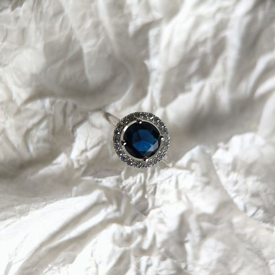 Срібна каблучка із сапфіром nano 1.887ct