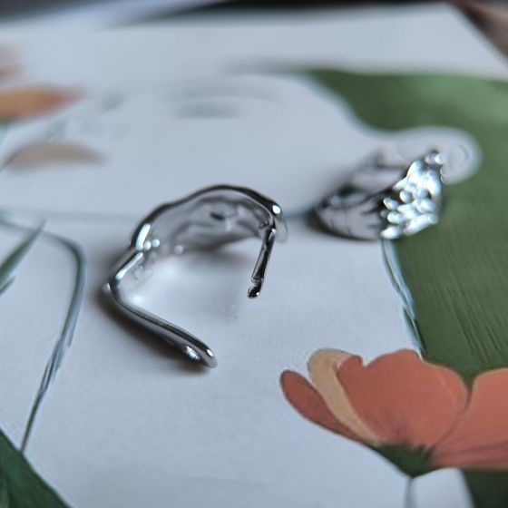 Silver earrings without stones