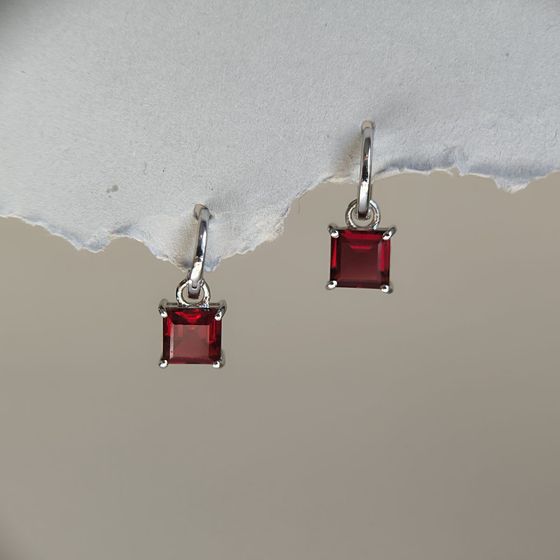 Срібні сережки з гранатом 4.1ct