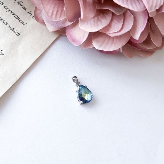 Серебряная подвеска с мистик топазом 2.9ct