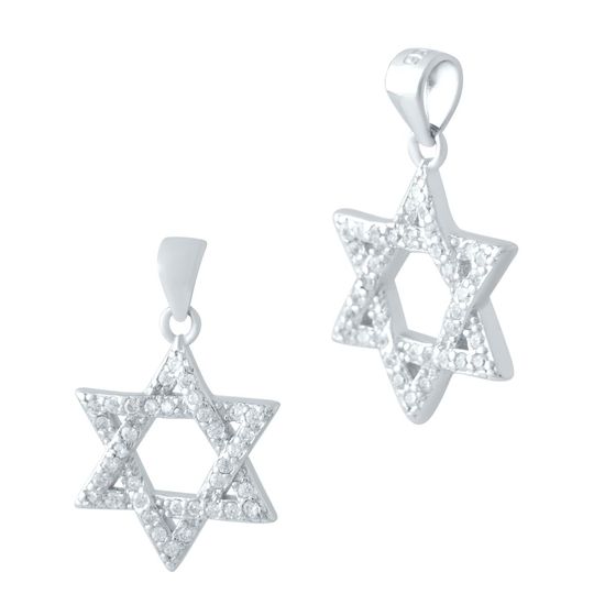 Silver pendant with phianites