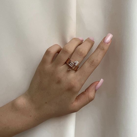 Золотое кольцо с фианитами 0.25ct