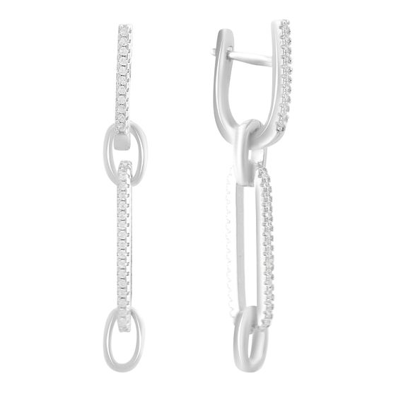 Silver Earrings with Fianites