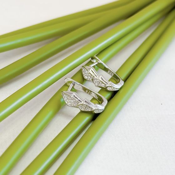 Silver Earrings with Fianites