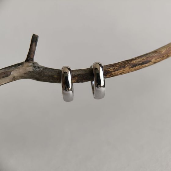 Silver earrings without stones