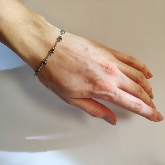 Серебряный браслет с топазом Лондон Блю 5.283ct