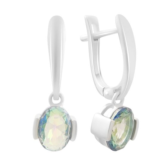 Серебряные серьги с мистик топазом 1.865ct