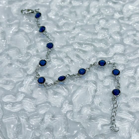 Серебряный браслет с сапфиром nano 4.45ct