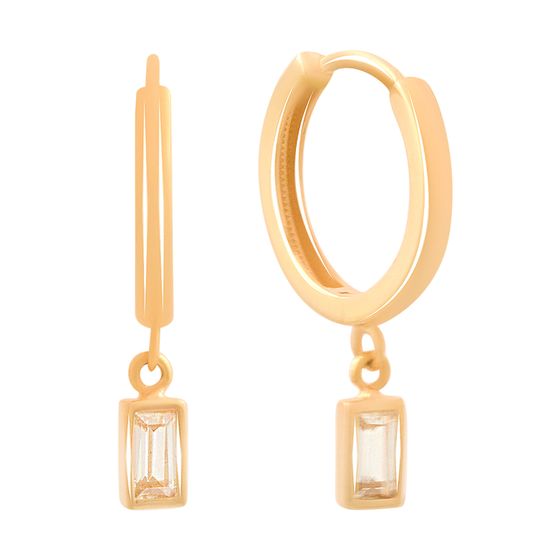 Золотые серьги с фианитами 0.02ct