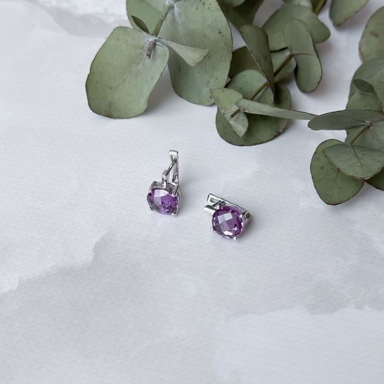 Серебряные серьги с александритом 7.337ct
