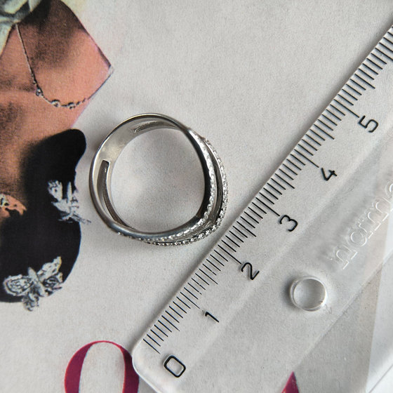 Silver ring with cubic zirconia