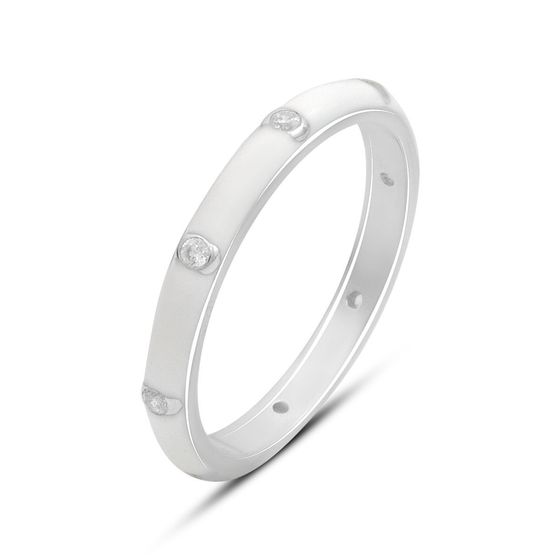 Silver ring with yemallu, fianites