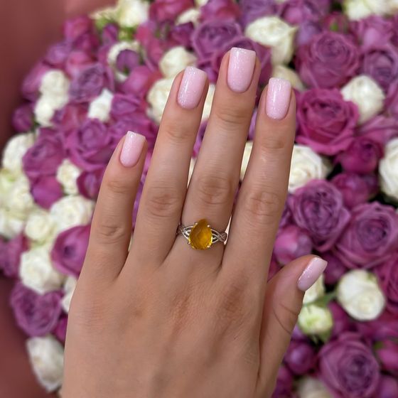 Silver ring with citrine nano 3.05ct