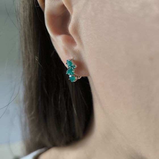 Серебряные серьги с агатом 1.416ct