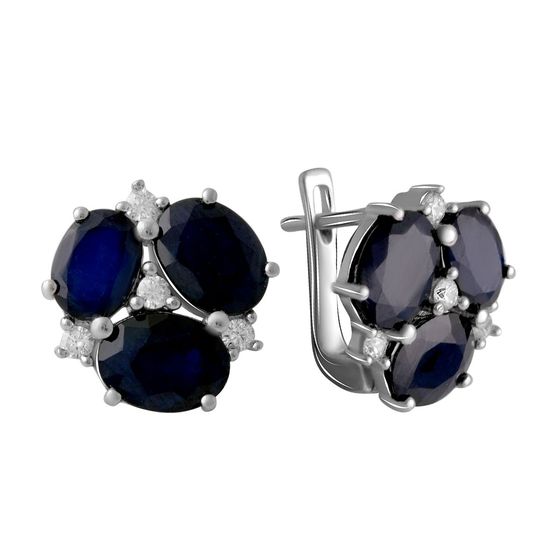 Серебряные серьги с сапфиром 8.813ct