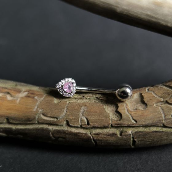 Серебряный пирсинг с фианитами