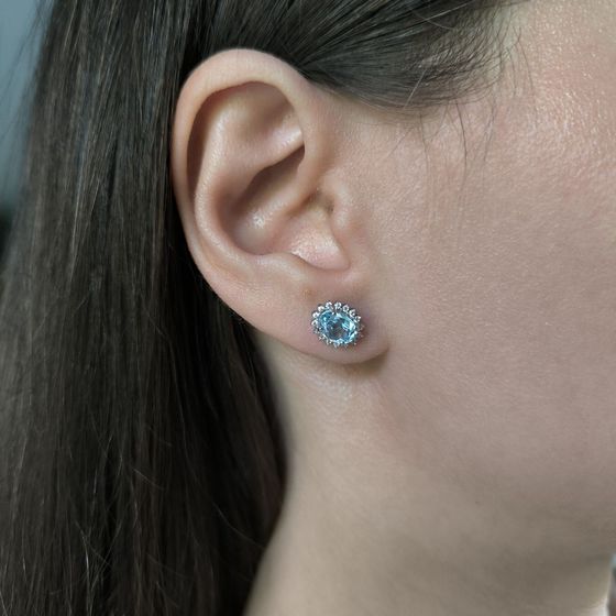 Срібні сережки з топазом 2.302ct