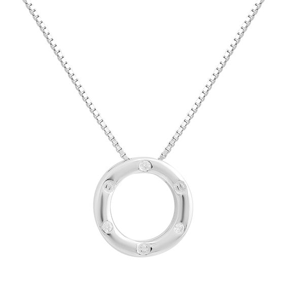 Silver necklace with cubic zirconia