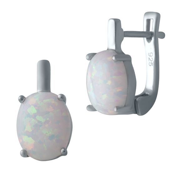 Silver earrings with 1.772 carats of opal